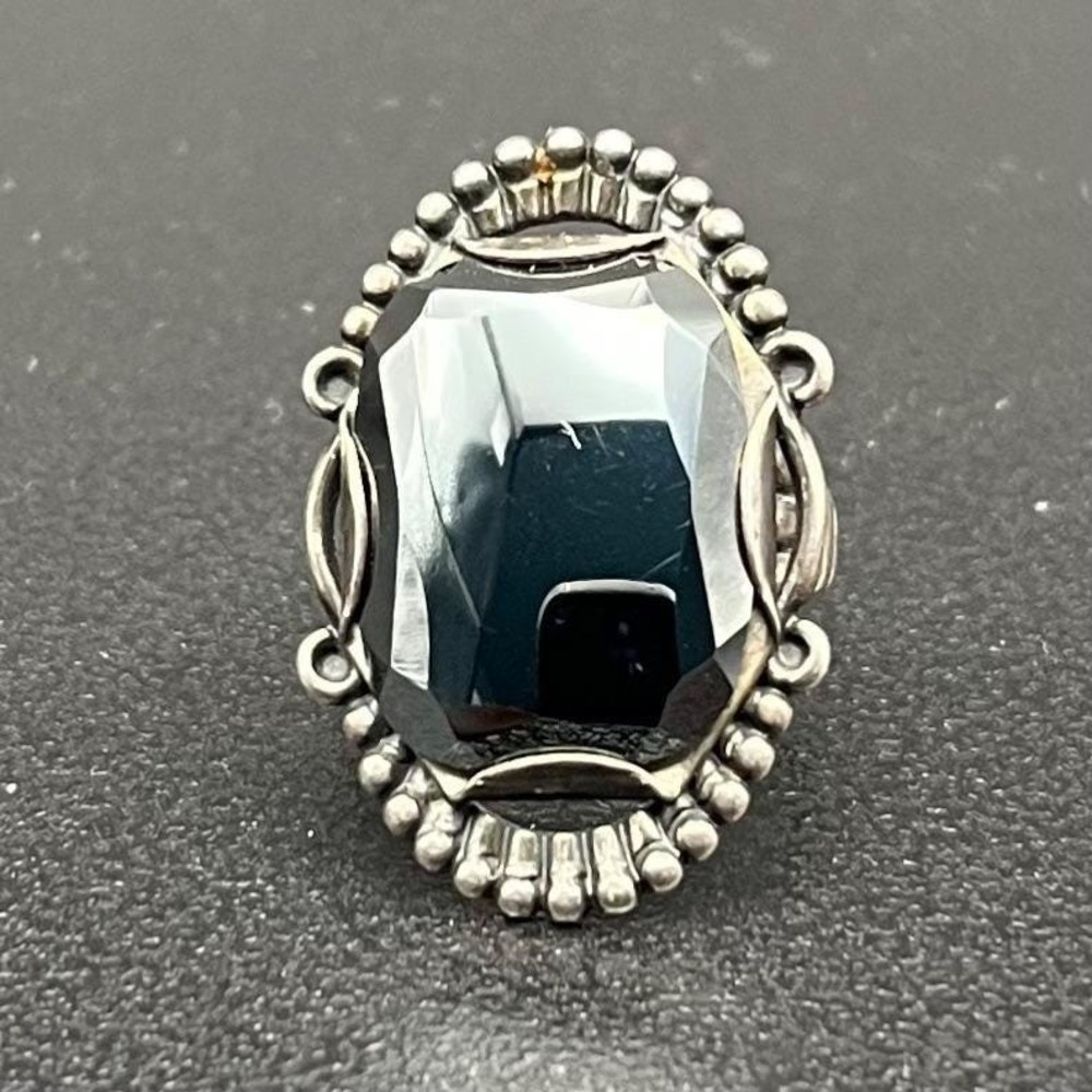 Vintage Bell Trading Post Sterling Silver Hematite Ring US Size 5.5 Southwestern